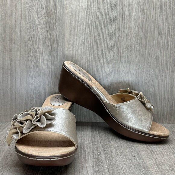 b.o.c. Tan and Brown Floral Wedge Sandals - Picture 7 of 12